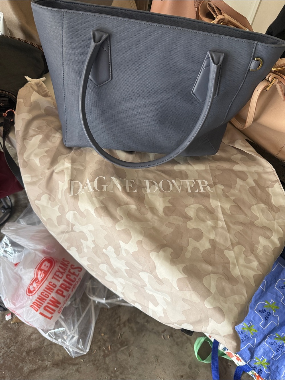 Dagne Dover Slate Blue Structured Tote